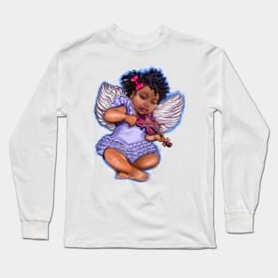 Cute Baby Cherub with Violin - Angel Long Sleeve T-Shirt